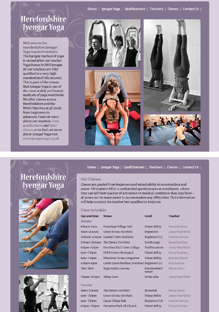 Herefordshire Iyengar yoga website